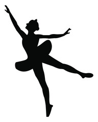 Fototapeta na wymiar vector simple ballet dance silhouette