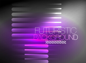 Obraz premium Bright neon color techno abstract background, shiny glowing neon lines in the dark background