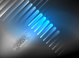 Bright neon color techno abstract background, shiny glowing neon lines in the dark background