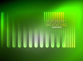 Bright neon color techno abstract background, shiny glowing neon lines in the dark background