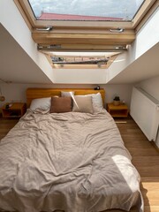 bed in a room