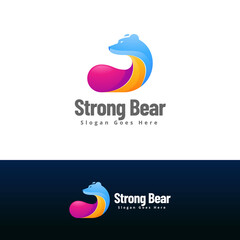 strong bear logo design template