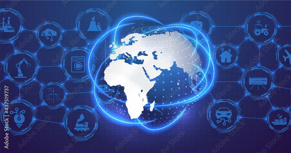Leinwandbilder the concept of connecting devices using iot technology. ict (information communication technology) i