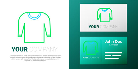 Line Sweater icon isolated on white background. Pullover icon. Colorful outline concept. Vector