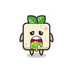 the cute tofu character with puke