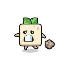 illustration of the tofu running in fear