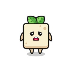 disappointed expression of the tofu cartoon