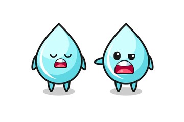 illustration of the argue between two cute water drop characters