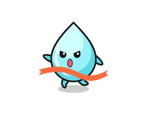 cute water drop illustration is reaching the finish