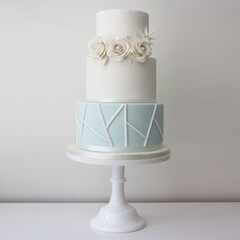 Modern wedding cake with textures and detailing