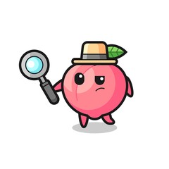 peach detective character is analyzing a case