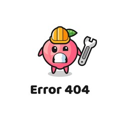 error 404 with the cute peach mascot