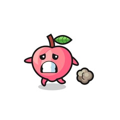 illustration of the peach running in fear