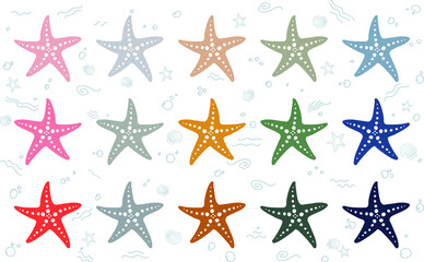 Vector Of The Boho Color Starfish 