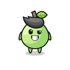 cute guava mascot with an optimistic face