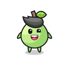illustration of an guava character with awkward poses