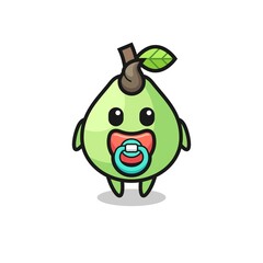 baby guava cartoon character with pacifier