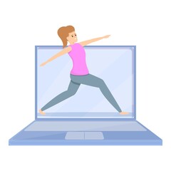 Laptop fitness blog icon. Cartoon of Laptop fitness blog vector icon for web design isolated on white background