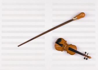 conductor stick and sheet music