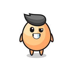 cute egg mascot with an optimistic face