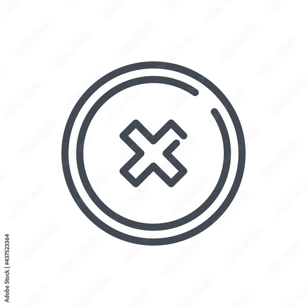 Poster cancel and delete circle line icon. cancellation and rejection vector outline sign.