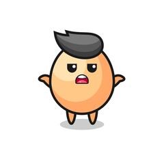 Fototapeta premium egg mascot character saying I do not know