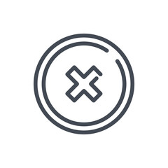 Obraz premium Cancel and delete circle line icon. Cancellation and rejection vector outline sign.