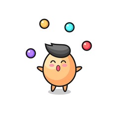 the egg circus cartoon juggling a ball