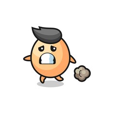 illustration of the egg running in fear
