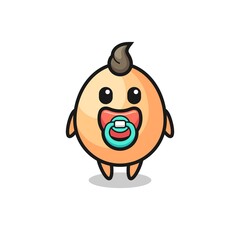 baby egg cartoon character with pacifier