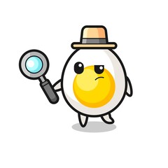 boiled egg detective character is analyzing a case