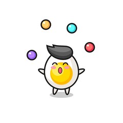 the boiled egg circus cartoon juggling a ball