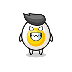 the lazy gesture of boiled egg cartoon character