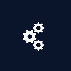 preferences, vector icon with cogwheels