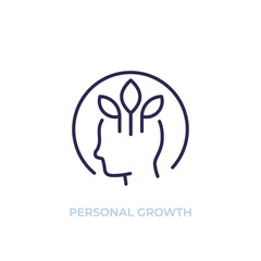 personal growth, self development line icon