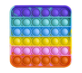 anti-stress toy pop it on the white background, isolated. Colorful poppit toy, bubble fidget, simple-dimple