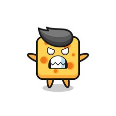 cute cheese cartoon in a very angry pose