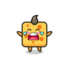 happy baby cheese cartoon character