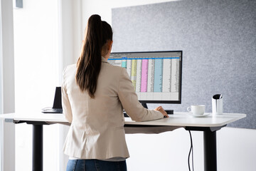 Adjustable Height Office Desk. Working