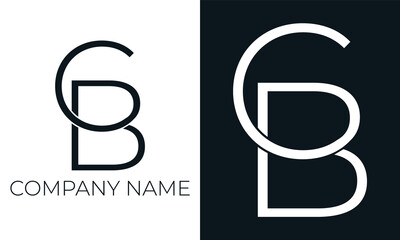 Initial letter cb logo vector design template. Creative modern trendy c and b typography and black colors.