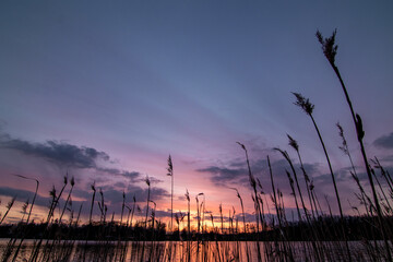 Lake and sunset