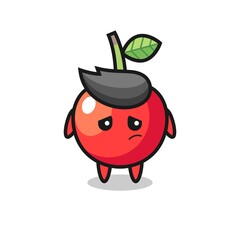 the lazy gesture of cherry cartoon character