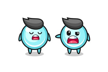 illustration of the argue between two cute bubble characters