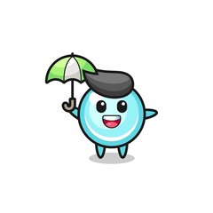 cute bubble illustration holding an umbrella