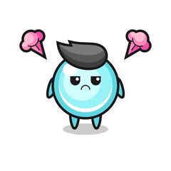 annoyed expression of the cute bubble cartoon character