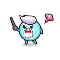 cute bubble grandpa is getting angry