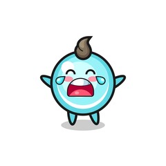 the illustration of crying bubble cute baby
