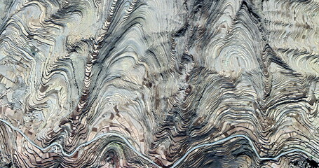 natural level curves,  abstract photography of the deserts of Africa from the air. aerial view of...