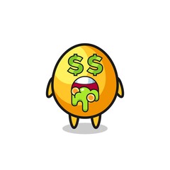 golden egg character with an expression of crazy about money