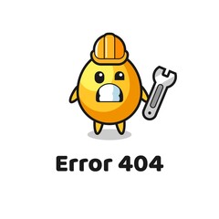 error 404 with the cute golden egg mascot